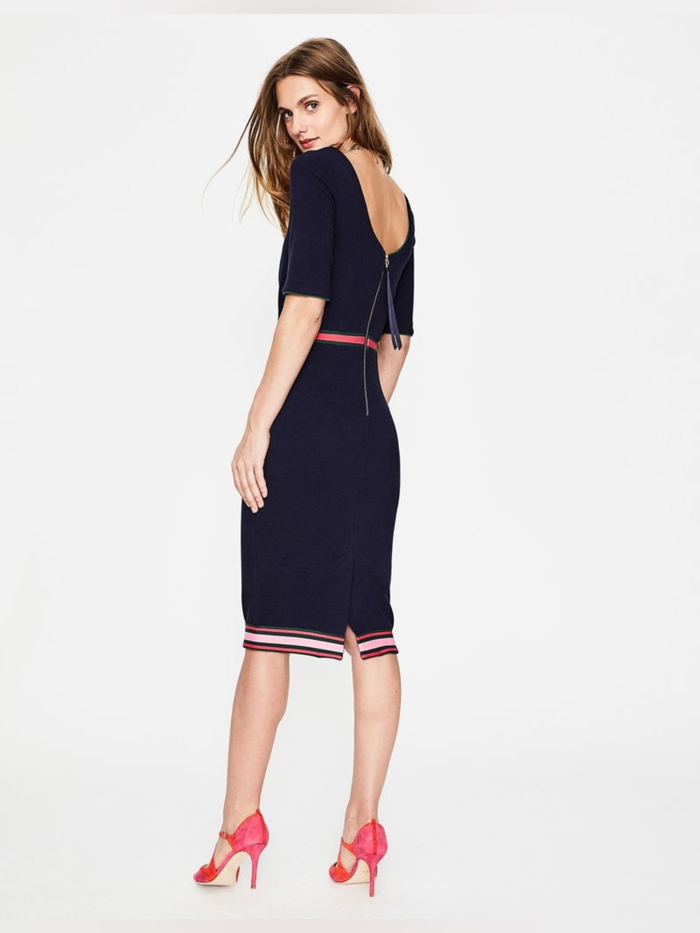 Boden Kaia Ottoman Dress - Navy - Size US 8R